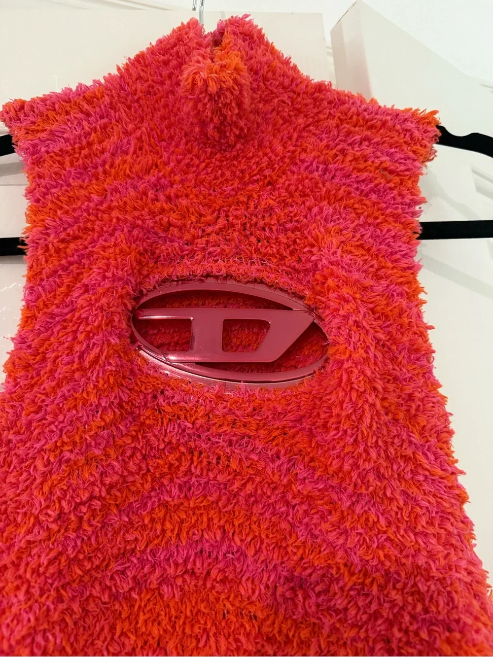 Diesel M-Leros Logo plaque toweling dress - Picture 4 of 6